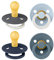 BIBS Colour Schnuller 4er-Pack, BPA-frei. 2 stück im Dunkeln Leuchtende, Kirschform Nippel. Naturkautschuk/Latex, Hergestellt in Dänemark. 0-6 Monate (4er Pack), Petrol Glow Mix