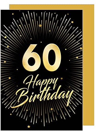 Edition Seidel Premium Glückwunschkarte zum 60. Geburtstag mit Umschlag. Geburtstagskarte Grusskarte Billet Karte Happy Birthday Mann Frau (GZ345-60 SW023)