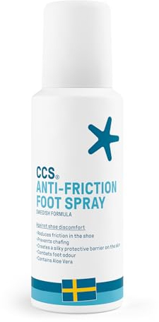 CCS Anti-Friction Foot Spray for increased comfort in the shoe - Prevents skin irritation and chafing caused by friction - 100ml