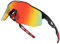 ULTR Sportbrille AERO, Sonnenbrille für Herren & Damen, TR90 Rahmen, für Sport wie Radfahren MTB Sportsonnenbrille Radbrille Sportbrille Fahren Angeln Baseball Laufen (Schwarz (Rotes Glas))