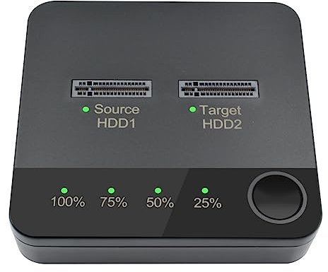 Durratou 1 Set M.2 SATA Duplicator M.2 SATA Dual Bay SSD Enclosure External Hard Disk Docking Station M.2 SATA Duplicator with Clone for M2 HDD SSD Reader