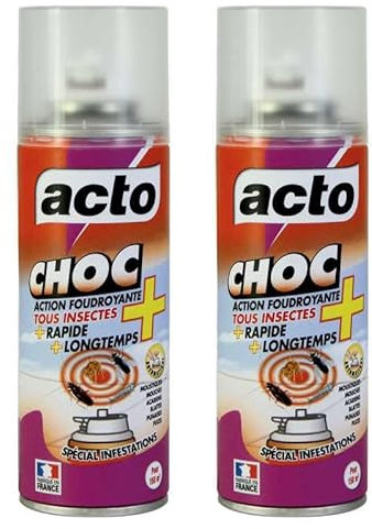 Lot de 2 Aérosols ACTO CHOC : Pour une Maison Sans Insectes