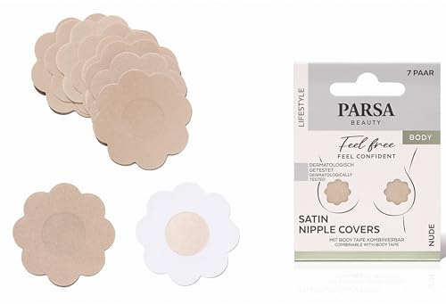PARSA BEAUTY Nipple Cover, Unsichtbare BH-Alternative für A-D Körbchen | Wiederverwendbar & wasserresistent, 100 % blickdicht, Nippel Cover Damen, Ultimatives Freiheitsgefühl, Hoher Tragekomfort