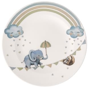 Villeroy & Boch - Boho Kids Walk Like an Elephant Children's Plate, Porcelain Plate in Boho Style, Children's Tableware Plate, 21.5 cm Ø, Dishwasher Safe, Microwave Safe, Multicolored