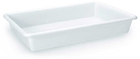 Tradineur - Pack de 6 bandejas frigoríficas de Almacenamiento, plástico, Reutilizables, Servir Comida, Aperitivos, Fabricado en España - 5,6 litros - 36 x 27,3 x 9 cm – Blanco
