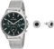 Tommy Hilfiger Multi Zifferblatt Quarz Uhr für Herren mit Silbernes Edelstahl-Mesh-Gliederarmband - 1710499 Jewelry Ohrstecker für Herren aus Edelstahl mit Kristallen - 2790379