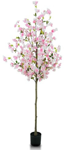 6FT Artificial Cherry Blossom Tree in Pot – Realistic Silk Faux Tree for Home, Party & Wedding Décor