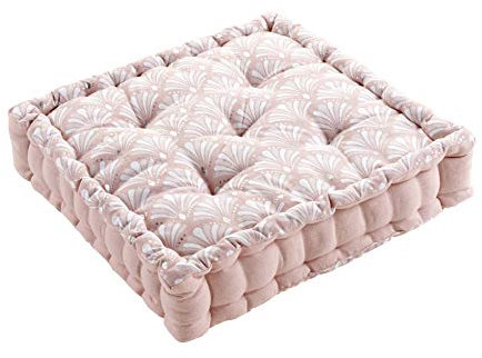 Dynamic24 Premium Sitzkissen Muster Stuhlkissen Auflagen Bankauflage für Indoor Outdoor 10cm dick aus 100% Baumwolle 45x45cm Bodenkissen Palettenkissen Polsterung Steppkissen mit Tragegriff (Artchic)