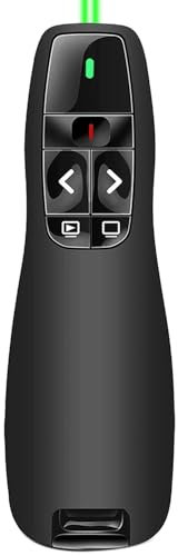 Ergonomisch Wireless Presenter Grünes für Präsentationen Fernbedienung Laptop Powerpoint, 2.4GHz USB Präsentation Fernbedienung Präsentator Pointer Präsentationspointer für Windows Mac