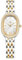SK Ovale Damenarmbanduhr aus massivem legiertem Stahl mit Kristallbesatz (Silver-Gold)