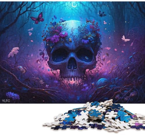 Puzzle 1000 Teile für Erwachsene, magischer Totenkopf, Puzzle für Erwachsene, Kartonpuzzle, Heimdekoration (Größe 38 * 26 cm)