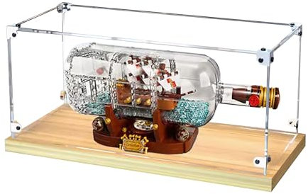 Espositore in acrilico per Lego 21313, modello nave in bottiglia, scatola antipolvere da 3 mm, compatibile con Lego 21313 (modello non incluso) (costruzione trasparente 3 mm A)