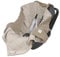 LÄSSIG Baby Strickdecke für Autositz Autositzdecke Einschlagdecke Babyschale 100% Bio-Baumwolle GOTS taupe