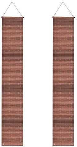 Cartel de porche WZYWHJ con textura de ladrillo rojo para pared, decoración para colgar en la pared, letrero de puerta, para exteriores, interiores, patio, fiesta, 12 x 71 pulgadas