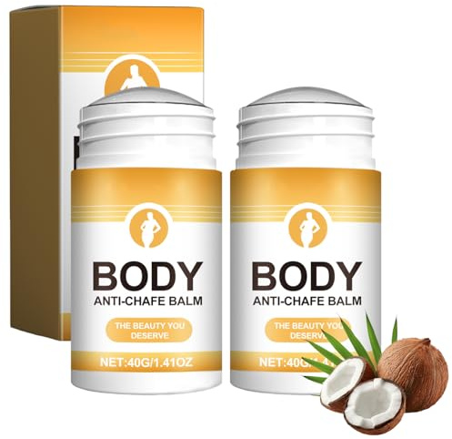 2 Pcs Anti Chafing Stick, Anti-Wundreib-Sticke,Verhindert Reibung und Hautirritationen Effektiver Schutz vor Scheuern und Blasen Body Glide Stick für Oberschenkel Reiben Schutz(40g)