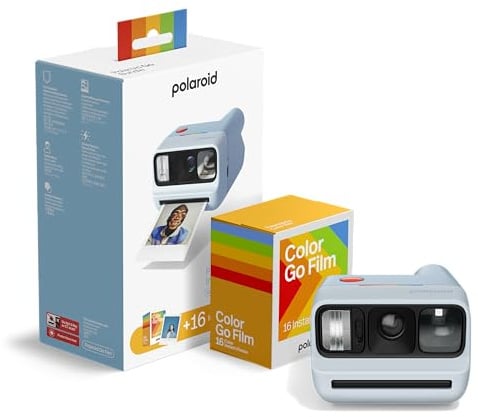 Polaroid - Bundle Instant Camera Go Gen 3 Light Blue + Go Color Film (16 Photos)