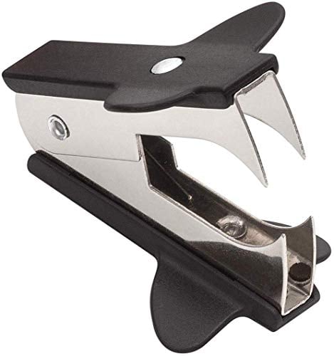 WEDO Hefterlöser / Staple Remover – Economy Enthefter aus Metall mit ergonomischem Kunststoffgriff, kompakt & leicht, schont Papier – schwarzer Bürohelfer