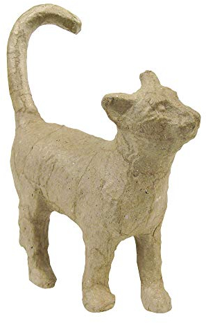 Décopatch AP583O Träger XS aus Pappmaché, mini laufende Katze, 11 x 3,5 x 12 cm, zum Verzieren