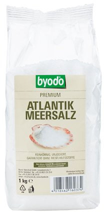 Byodo Premium Meersalz, feinkörnig – naturbelassenes, reines Meersalz aus australischen Salzgärten, für die Feinschmecker-Küche, 1 kg Beutel