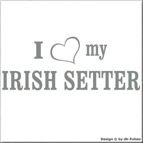 cartattoo4you® AI-01404 | I Love (als Herz) My Irish Setter | Autoaufkleber Aufkleber Farbe Silber,in 24 Farben erhältlich, glänzend, 18 x 7 cm, Waschstrassenfest, Motiv Copyright by dh-Folien