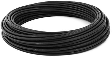 Cavo d'acciaio con guaina in PVC, colore: nero, 2-10 mm, diverse dimensioni, cavo di silvicoltura galvanizzato con rivestimento di polimeri, #05 - 20m, #04 - 5mm