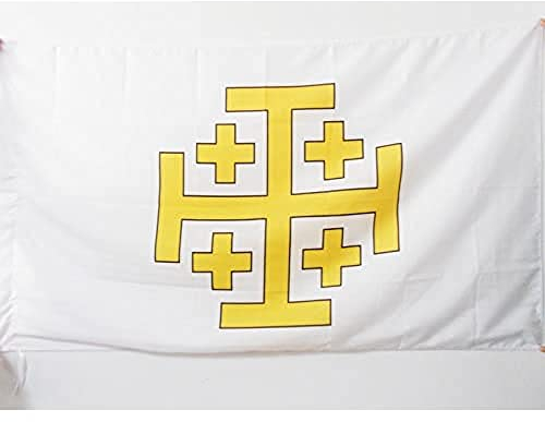 AZ FLAG Bandiera Regno di GERUSALEMME 150x90cm - Bandiera CATTOLICA 90 x 150 cm Foro per Asta