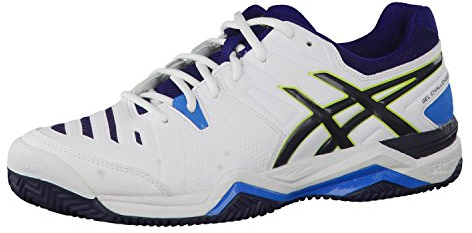 ASICS Gel Challenger 10 Clay, 0105 White Lime Blu Indaco, 48 EU