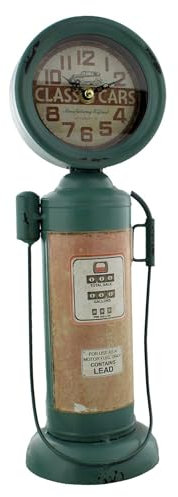 Garage Vintage Métal Pompe à carburant à quartz avec horloge