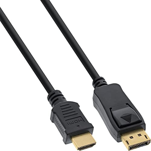 InLine 17186 DisplayPort zu HDMI Konverter Kabel, schwarz, 0,5m