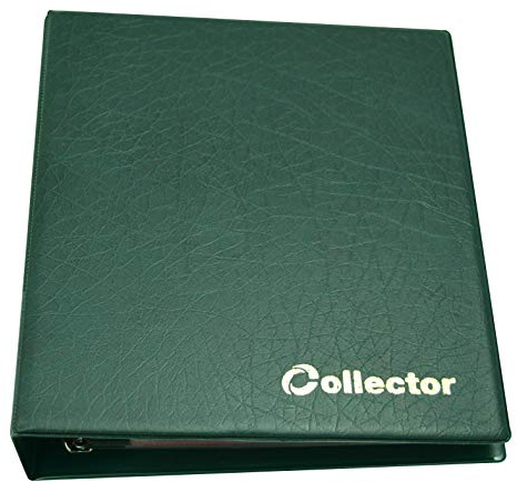 Collector Münz-Sammelalbum für 221 Verschiedene Münzen-Größen, von Großen bis Kleinen Münzen - mit Seiten und Roten Trennblättern + Index - Grün Münzalbum