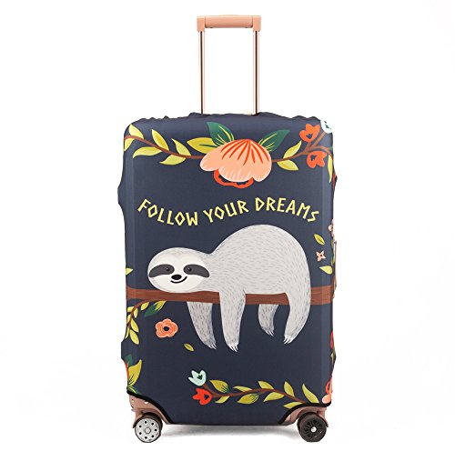 Maddy's Home Elastische Kofferhülle, Koffer, Kofferhülle, Kofferhülle, Luggage Cover mit Reißverschluss, für 58,9-81,2 cm (53-32 Zoll), Faulheit, L (Fit 26-28 Suitcase)