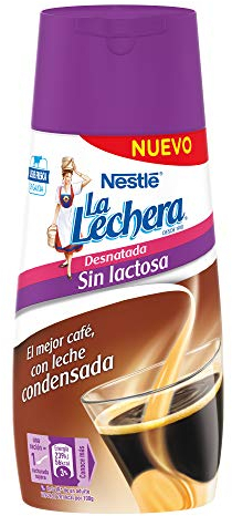 Nestlé La Lechera Leche Condensada Desnatada Sin Lactosa Botella Anti Goteo - 450 gr
