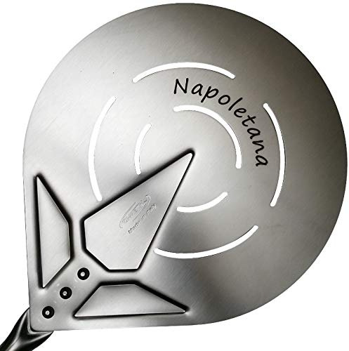 Gi.Metal Pelle à pizza perforée Napolitaine de 23 x 175 cm en acier inoxydable