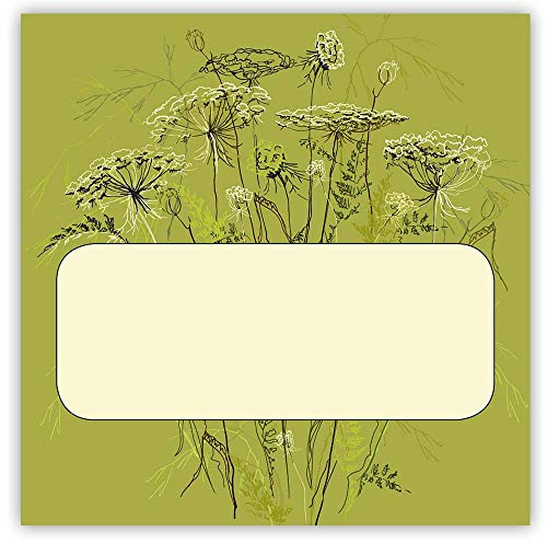 50x Gräser Etikett 7.4 x 7.4 cm Kosmetex Aufkleber für Flaschen, Dosen, Beschriftung für Kosmetik, Parfüm, Aroma, Öl, 50x A7