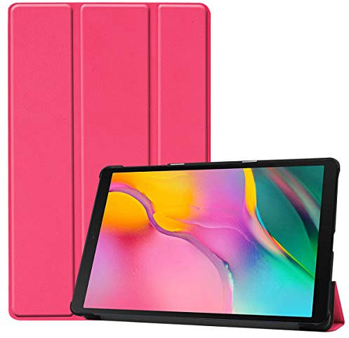 SATURCASE Samsung Galaxy Tab A 10.1 (2019) Funda, Cuero De La PU Flip Plegable Folio Apoyo Bumper Protector Funda Carcasa Case para Samsung Galaxy Tab A 10.1 (2019) SM-T510 T515 (Rosa)