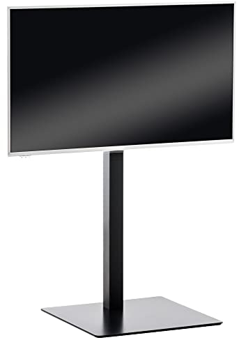 CLP Piedistallo TV Universale in Acciaio Inox O Nero Opaco I Stand Televisione Fissaggio A Muro Universale 32-65'' A Sospensione, Colore:Nero Opaco, Forma:Quadrato
