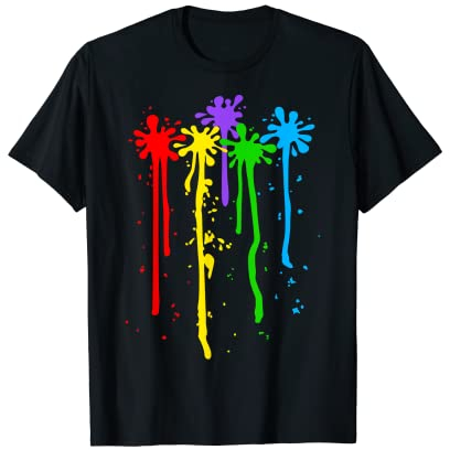Karneval Kostüm Maler Faschingskostüm Farbkleckse bunt Farbe T-Shirt