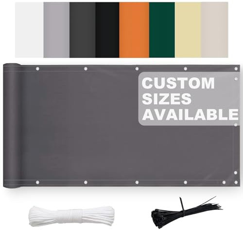 Balkonumspannung Angerer 110x600cm Windschutz Sonnenschutz Balkonumrandung Sichtschutz mit Ösen Nylon Kabelbinder Kordel für Balkon Terrasse Anthrazit