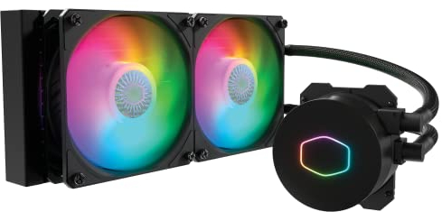 CoolerMaster MasterLiquid ML240L ARGB V2, enfriador líquido de CPU AIO de bucle cerrado, bomba de doble cámara Gen3, radiador de 240 mm, SickleFlow 120 PWM ARGB, AMD Ryzen AM5/AM4, Intel LGA1700/1200