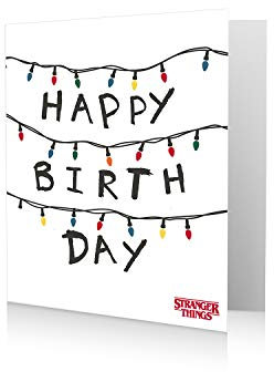 Danilo Promotions Happy Birthday Karte, Stranger Things Geburtstagskarte, Geburtstagskarte Stranger Things, Happy Birthday Karte, Multi, 7x6