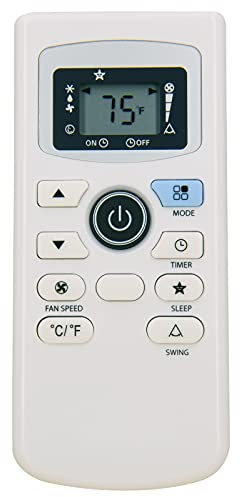 RCECAOSHAN Air Conditioner Remote, Replacement for Emerson Quiet Kool EAPC8RD1/EAPC10RD1/EAPC12RD1/EAPC14RD1/EAPE14RD1, Display in Fahrenheit/Celsius, Button Control, 10.0 meters Range
