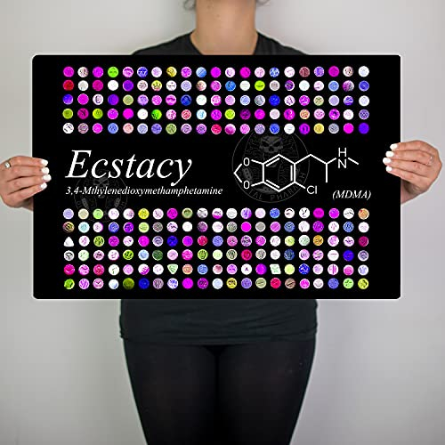 Digital Pharaoh MDMA Ecstacy Formula RAVE Culture inspiriertes Kunstwerk Metall Kunstwerk Poster (A2)