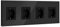 BSEED Schuko Steckdose 4 Fach Kristall Glas Platte Steckdose Glas Schuko Vierfach Steckdose 16Amp Steckdose 299mm Schwarz Verlängerungssteckdosen Wandsteckdose