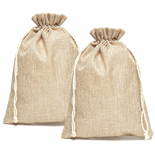 HERZWILD Jutesäckchen Säckchen Jutebeutel, Stoffbeutel Geschenksäckchen Sack Beutel f. adventskalender (beige-17X23cm-15pcs)