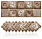 Cendray Retro Fliesenaufkleber Braune Blumen Badezimmer Küche Fliesenaufkleber DIY Öldicht Wasserdicht PVC Selbstklebende Dekoration Marokko Stil (20,20x20cm)