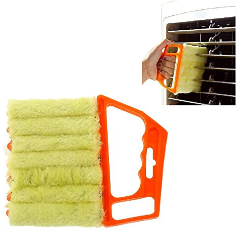 WSWHDLG 7 Teeth Shutter Cleaner Brush - Mini Hand-held Cleaner Brush Shutter Brush Air Conditioner Household Cleaning Brush Tool for Awnings, Siding, Air Conditioner, Car, Fan (Color : B)