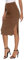 EXCHIC Damen Büro Hohe Taille Knielänge Stricken Bleistiftrock Elastische Bodycon Midi Rock mit Schlitz (XL, Braun)