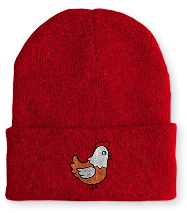 tshirtladen Huhn Statement Beanie Mütze mit Spruch, Farbe: Rot