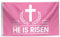 PLEETS Jesus Christus He is Rise Flagge, 90 x 152 cm, 100 % strapazierfähiges Polyester mit Messingschnalle, geeignet für Innen- und Außenbereich, Studentenwohnheimzimmer.