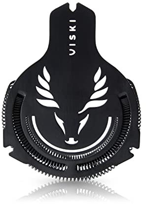 Viski Hawthorne - Colino per cocktail con molle e finitura in titanio resistente ai graffi, 1 pezzo, colore: nero